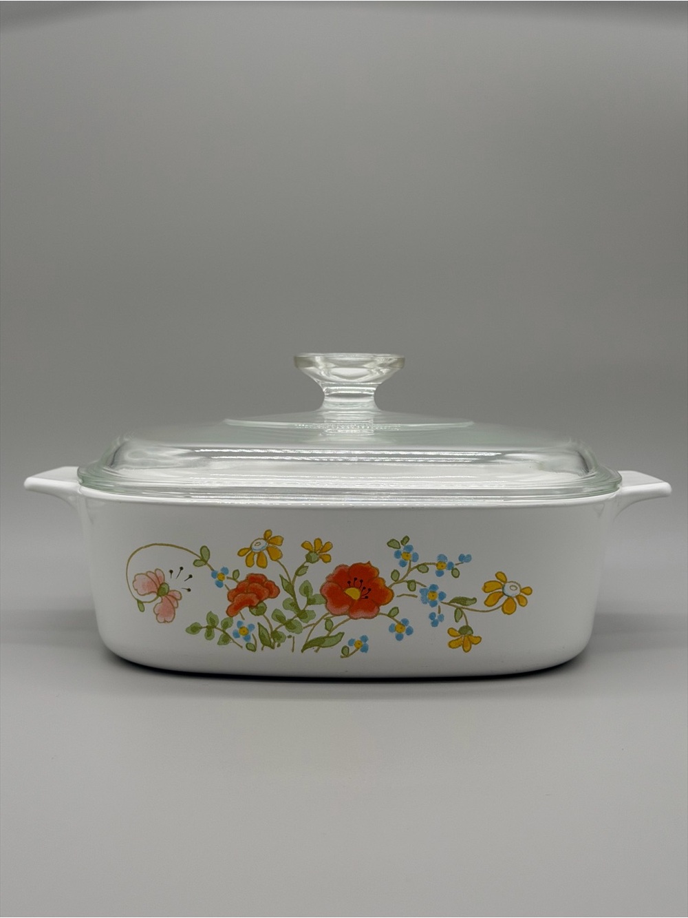 Vintage Corning Ware Wildflower 2 Qt Casserole Dish A-2-B with Pyrex Lid A-9-C